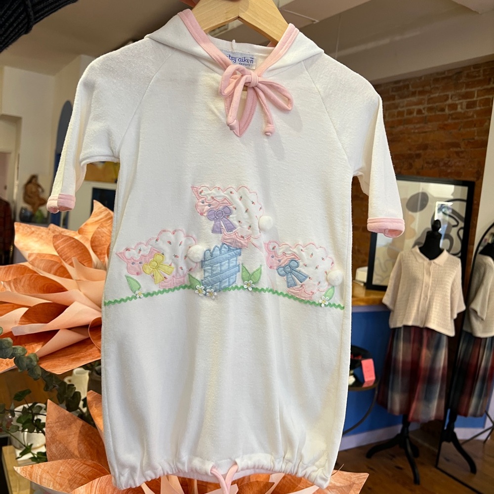Charming Hooded Baby Romper with Pink Details